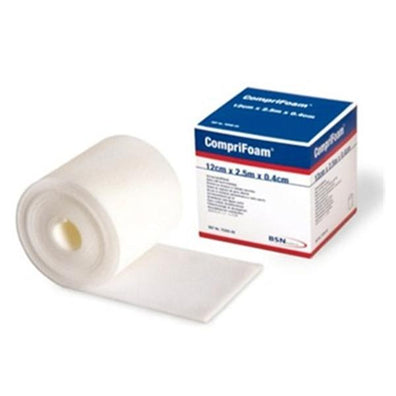 Bandage Comprifoam 12cmx2.5M Conforming Foam Roll White Non-Sterile 16Rl/Ca - Surgical Supplies NY